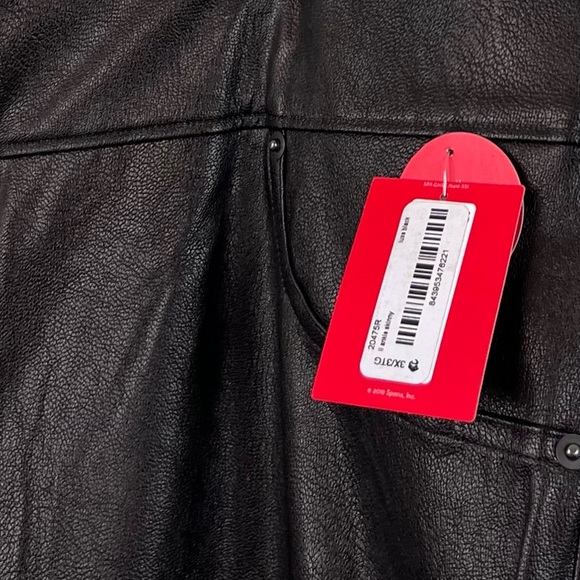 NWT Spanx Leather Like Faux Leather Ankle Pants in Luxe Black - Picture 4 of 7